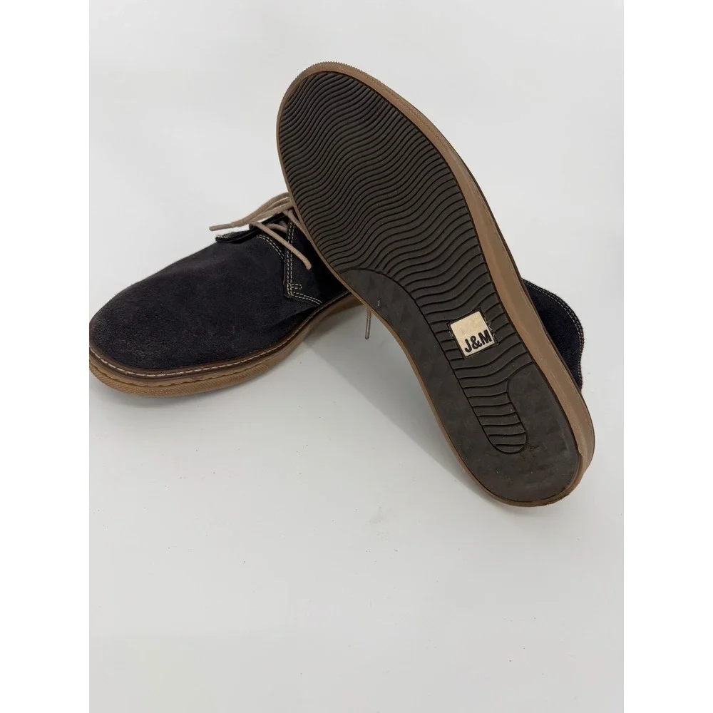 Johnston & Murphy Mens 12M Navy Suede Chukka Boots Brown Leather Trim 25-2047
